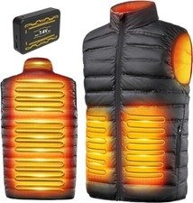 Labewvi Heated Vest Gilet Chauffant Jacket Unisex Battery Included L Black