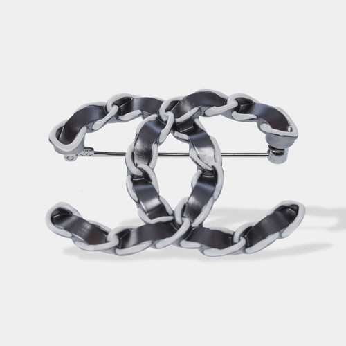 Bijoux chanel cuir noir - cc, en