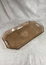 Vintage Krug Smoked Champagne Plexiglass Rectangular Tray Made in France