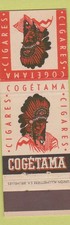 Matchbook Cover - Cogetama Cigars Indian Brussels Bruxelles