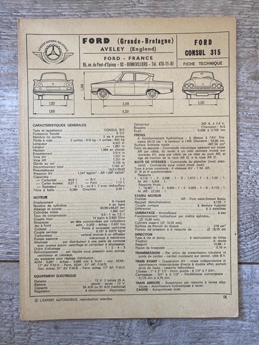 Ancienne fiche technique - ancienne,