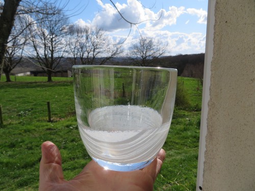 Old cane blown glass vase - old,