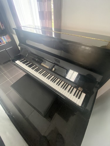 Piano droit strauss noir - piano,