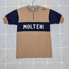 Vintage Santini Molteni SMS Classic Cycling Jersey Mens Medium Beige Wool Read**