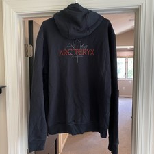 Arcteryx Leaf Embroidered Full Zip Heavyweight Hoody - Mens XL - Black