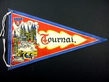 Vintage TOURNAI DOORNIK Belgium Flag - Fabric