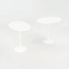2000s Eero Saarinen for Knoll Tulip End Table with Oval Laminate Tops 2x Avail