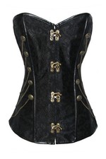 Corset Bustier Serre-Taille Steampunk Noir Chaines - Punk - Baroque - Gothique  