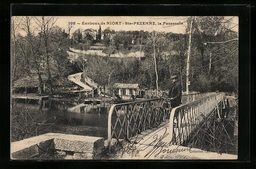 Cpa ste pezenne passerelle - ste-pezenne,,