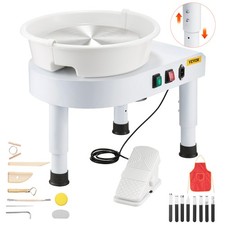 VEVOR Tour de Potier avec Plateau Tournant 28 cm 60-300 tr/min Poterie Blanc