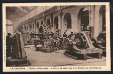 CPA Le Creusot, Usines Schneider, Atelier de Montage des Machines électriques 