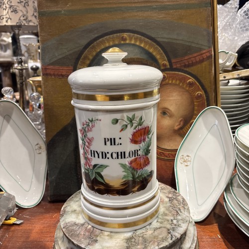 Old pharmacy jar painted - old,