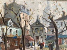 Beautiful Montmartre Oil Sacred Heart Painting 1930 Paris Louis Artico Antique Art