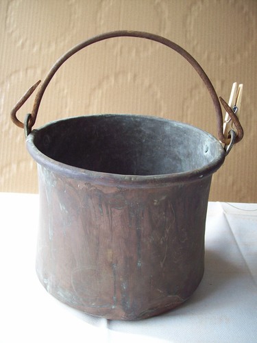 Ancien chaudron cuivre avec - ancien,