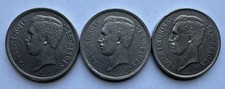 3 PIECE 1931 BELGIUM 5 FRANCS COIN LOT (2)FRENCH LEGEND & (1)DUTCH LEGEND