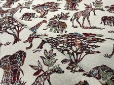 tissu Gobelin jacquard paysage Africain en 1.40m l