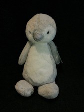 Doudou peluche pingouin gris