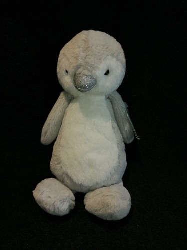 Doudou peluche pingouin gris