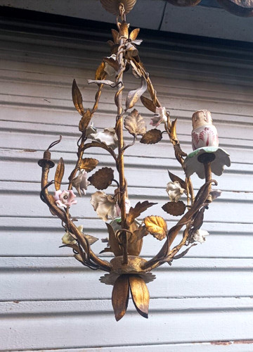 Rare lustre cage - fer, forgé