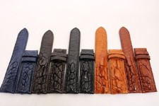 Bracelet de montre en cuir de peau d'alligator de crocodile véritable 18...