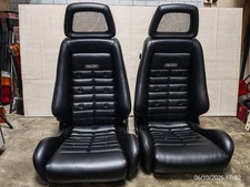 RECARO LX B AUTHENTIC FISHNET HEADREST BLACK LEATHER SEATS VINTAGE JDM EURO RARE