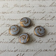 4 Boutons Anciens Emaillés
