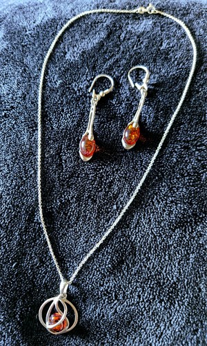 Parure argent ambre - parure, et