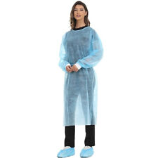 15 -105 Count Disposable Isolation Gown with Knit Cuff Blue 25gsm Dental-Medical