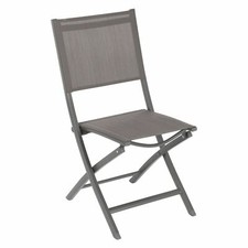 Hespéride Chaise de jardin pliante Essentia - Gris wengé et marron tonka 