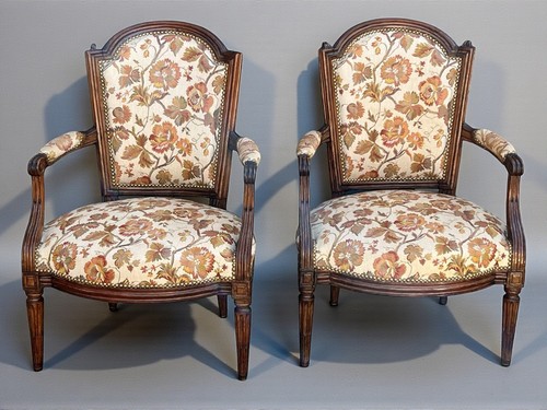 Paire fauteuils xviiie - de,