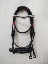 Cheval bride de dressage en cuir à sourcils en cristal blanc et noir toutes...