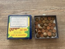 Lot 31 embouts queue de billard Royal Oak Cue Tips 12mm cuir vintage