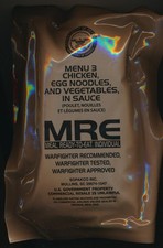 PORT OFFERT Rare Ration combat USA MRE  MENU 3 POULET NOUILLES Emb. 2024