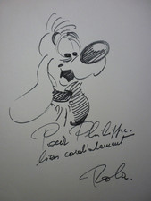 ROBA / BOULE ET BILL   /     DEDICACE  SUR FEUILLE /   21  X 29,7   CM