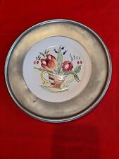 Strasbourg Handmade Flower Pattern Tin Entourage Decor Plate 