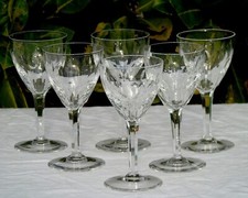 Lot of 6 Val Saint Lambert Nestor Model Crystal Glasses Hamlet Size 124mm
