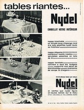 ADVERTISEMENT ADVERTISING 1963 NYDEL tablecloths