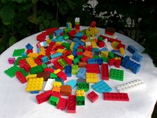 LEGO DUPLO LOT Brick Red Green Yellow Blue Orange Brown Grey White