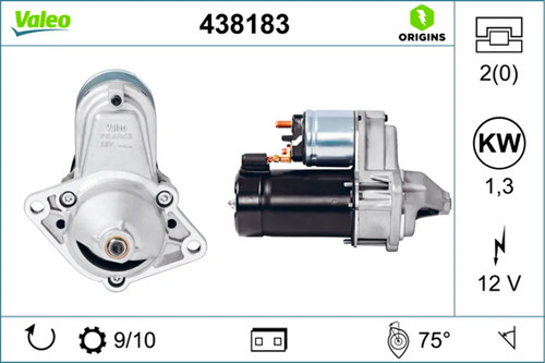 Démarreur valeo 438183 - démarreur,