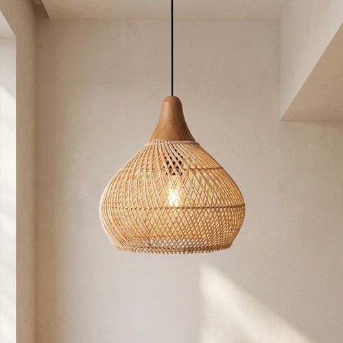 Suspension luminaire rotin - luminaire,