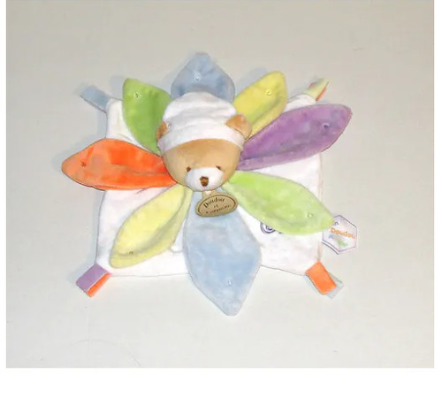 Doudou peluche ours fleurs - peluche,