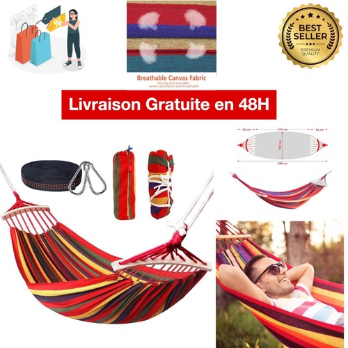Hamac double coton 280x160 - hamac,