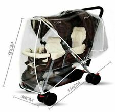 Housse Pluie Poussette Double Habillage Protection Pluie avec Boucle d'Attache