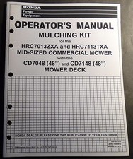1999 HONDA MULCHING KIT HRC7013ZXA & HRC7113TXA MOWERS OPERATORS MANUAL (643)