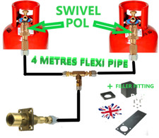 REFILL PROPANE gas lpg kit 2 BOTTLES SET RV MOTORHOME 4 METRES GAS PIPE