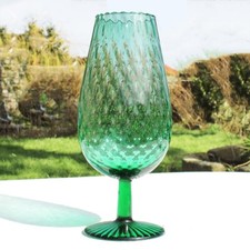 Grand vase / verre italien vintage 39 cm en verre d'Empoli Coloris vert