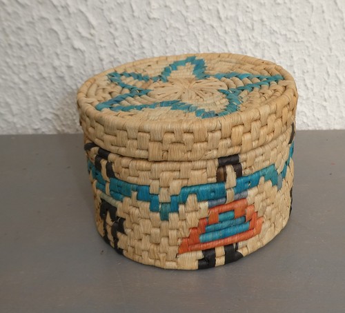 Boite ronde osier rafia - boite, en
