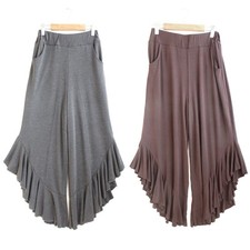 Pantalon drapé déformé en coton élasthanne hautement extensible