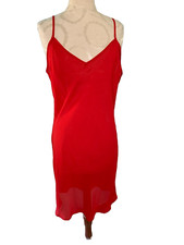 RALPH LAUREN Red Sheer Lingerie Spaghetti Strap V Neck Lingerie Size 12