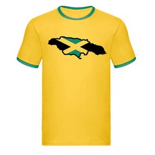 JAMAICAN FLAG T-SHIRT - Reggae Rasta Bob Marley Jamaica Bobsled - Sizes S-XXL